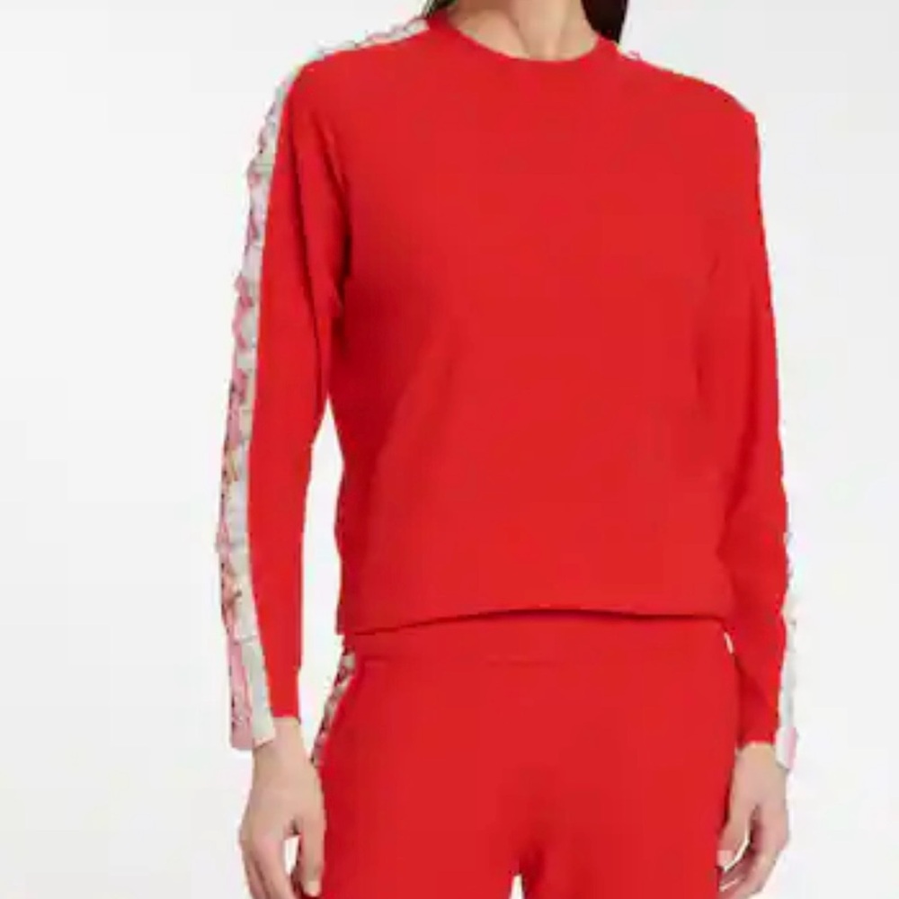 Stella McCartney Silk Trimmed Logo Wool Sweater, Size 34 (US 0-2)